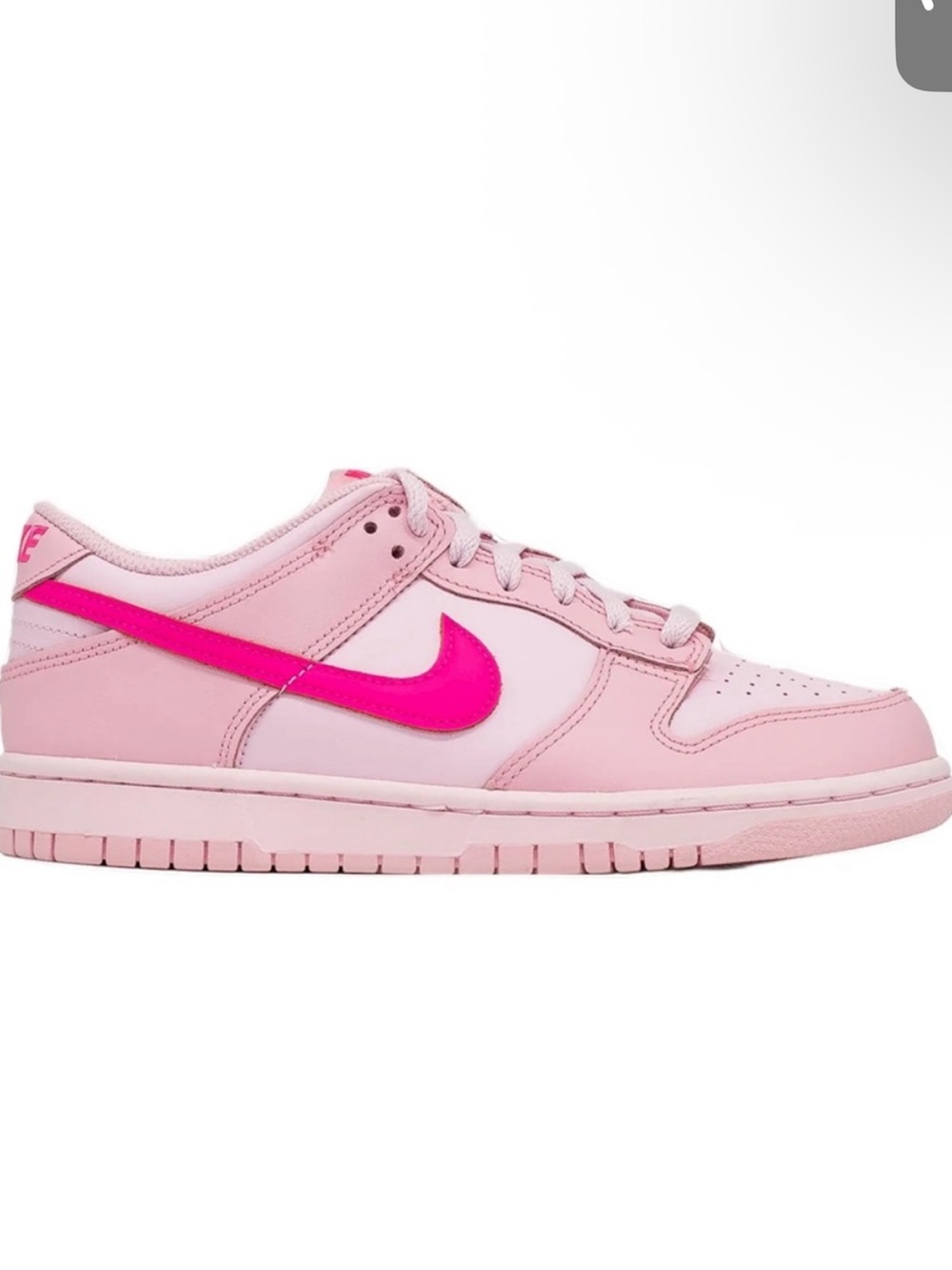 Nike Women’s Double Pink Low Dunk Sneakers with Hot Pink Swoosh 37.5